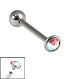 view all Titanium Internally Threaded Barbells 1.6mm - 4mm Jewelled Disk body jewellery