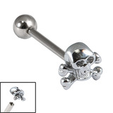 view all Titanium Internally Threaded Barbells 1.6mm - Skull and Crossbones body jewellery
