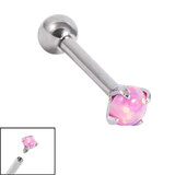 view all Titanium Internally Threaded Micro Barbells 1.2mm - Steel Claw Set Opal body jewellery