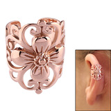 view all Rose Gold Steel Clip On Ear Cuff - Flower body jewellery