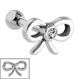 view all Steel Jewelled Bow Micro Bar body jewellery