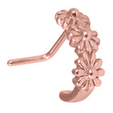view all Rose Gold Steel Nose Stud Triple Daisy Flower Curl body jewellery