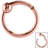 view all Rose Gold Steel Hinged Segment Ring with a Ball (Clicker) body jewellery
