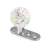 view all Titanium Dermal Anchor with Smooth Glitzy Ball body jewellery
