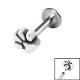view all Titanium Internally Threaded Labrets 1.2mm - Paw Print body jewellery