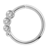 view all Steel Triple Jewelled Continuous Twist Rings body jewellery