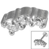view all Steel Threaded Attachment - 1.2mm Cast Steel Trio Gem body jewellery