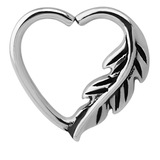 view all Steel Feather Continuous Heart Twist Rings body jewellery