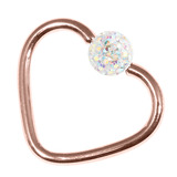 view all Rose Gold Steel Glitzy Continuous Heart Twist Ring body jewellery