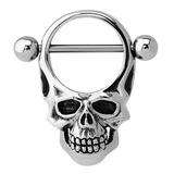 view all Skull Nipple Shield with Bar body jewellery