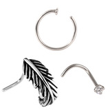 view all Multipack - Steel Nose Curl, Ring and Stud Set 0.8mm body jewellery