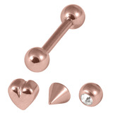 view all Multipack - Rose Gold Steel Micro Barbell and Attachments Set 1.2mm body jewellery