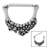 view all Steel Flowers Nipple Clicker Ring body jewellery
