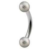 view all Steel Micro Curved Barbell with Steel Shimmer Balls 1.2mm body jewellery