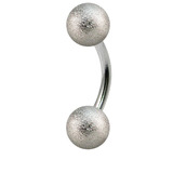 view all Steel Curved Bars with Steel Shimmer Balls 1.6mm 4-4mm 5-5mm balls body jewellery