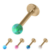 view all Zircon Steel Labret with Synthetic Opal Ball 1.2mm body jewellery
