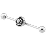 view all Steel Jewelled Rose Industrial Scaffold Barbell IND34 body jewellery
