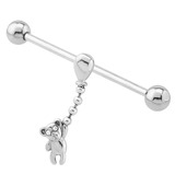 view all Steel Hanging-on Teddy Bear Industrial Scaffold Barbell IND43 body jewellery