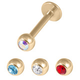 view all Multipack - Zircon Steel Jewelled Labret and Jewelled Balls Set body jewellery