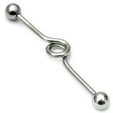 view all Steel Industrial Scaffold Barbell with a circle loop IND1 body jewellery