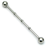 view all Steel Industrial Scaffold Barbell with three wide bumps IND2 body jewellery