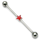 view all Steel Industrial Scaffold Barbell with star shaft IND9 body jewellery