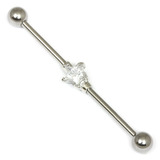 view all Steel Industrial Scaffold Barbell with a Claw Set Jewelled Star IND16 body jewellery