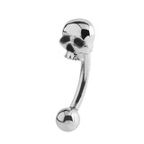 view all Steel Skull Micro Curved Bar 1.2mm body jewellery