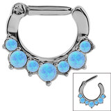 view all Steel Septum Clicker Ring Synthetic Opal body jewellery