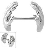 view all Cupped Skeleton Hands Nipple Bar body jewellery