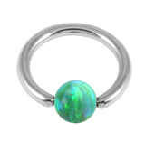 view all Steel BCR with Synthetic Opal Ball body jewellery