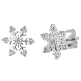 view all Sterling Silver Jewelled Snowflake Ear Stud Earrings body jewellery