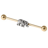 view all Zircon Steel Industrial Scaffold Barbell with Elephant body jewellery
