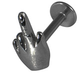 view all Black Steel Labret with Black Steel Middle Finger 1.6mm body jewellery