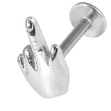 view all Steel Labret with Steel Middle Finger 1.2mm and 1.6mm body jewellery