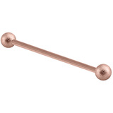 view all Rose Gold Steel Industrial Scaffold Barbell with Rose Gold Steel Shimmer Balls body jewellery