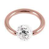 view all Rose Gold Steel BCR with Smooth Glitzy Ball 1.6mm body jewellery