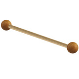 view all Zircon Steel Industrial Scaffold Barbell with Teak Wood Balls body jewellery