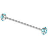 view all Steel Multi-Gem Industrial Scaffold Barbell body jewellery