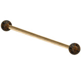 view all Zircon Steel Industrial Scaffold Barbell with Palm Wood Balls body jewellery