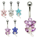 view all Belly Bar - Flower (PT228) body jewellery