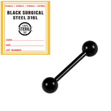view all Sterile Black Steel Micro Barbells 1.2mm body jewellery