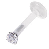 view all Bioflex Push-fit Labret with 925 Sterling Silver Claw Set Round Gem body jewellery