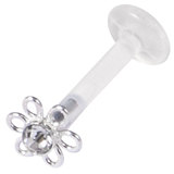 view all Bioflex Push-fit Labret with 925 Sterling Silver Jewelled Daisy body jewellery