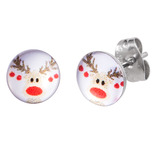 view all Steel Ear Stud Logo Earrings - Christmas Xmas body jewellery