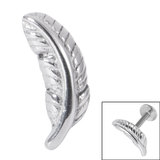 view all Steel Threaded Attachment - 1.2mm Cast Steel Quill Feather body jewellery
