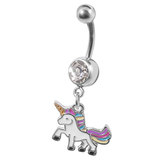 view all Belly Bar - Steel Candy Unicorn body jewellery