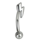 view all Steel Lightning Bolt Micro Curved Bar 1.2mm body jewellery
