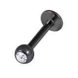 view all Black Titanium Jewelled Labrets 1.2x8mm body jewellery