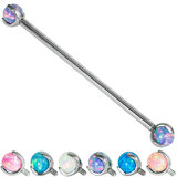view all Titanium Internally Threaded Industrial Scaffold Bars 1.6mm - Titanium Claw Set Opal Balls body jewellery